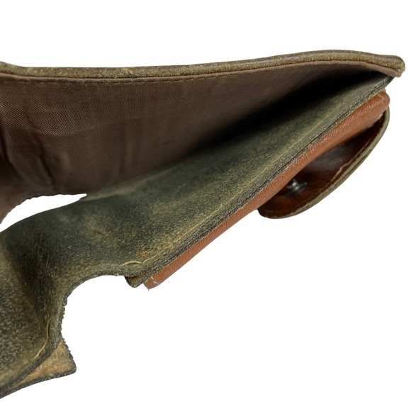 Vintage Genuine Leather Mens Wallet Single Bill Fold Snap Closure Change Pocket - Picture 10 of 11